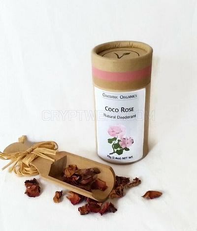 Coco Rose Natural Deodorant - Vegan - Zero Waste - Palm Oil Free - No Aluminium Salts or Bicarb 70g