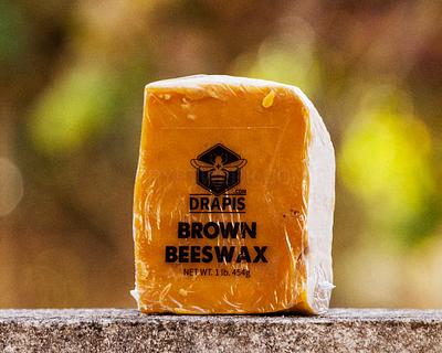 DrApis Brown Beeswax, 454g (1 lb) bar, raw & unfiltered, all natural, traditional methods, produced in Portugal