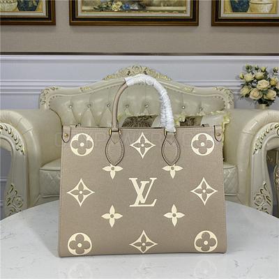 Louis Vuitton OnTheGo MM Monogram Empreinte Leather Tourterelle
