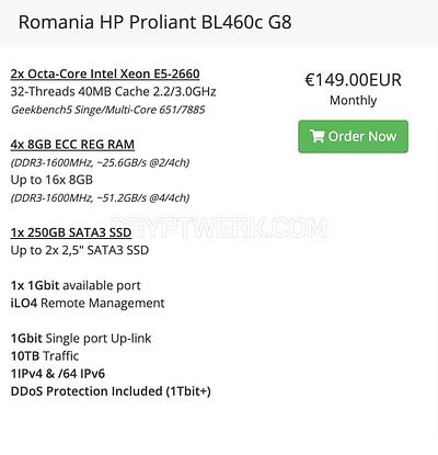 Romania HP Proliant BL460c G8