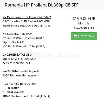 Romania HP Proliant DL360p G8 SFF