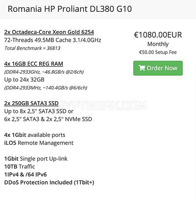 Romania HP Proliant DL380 G10